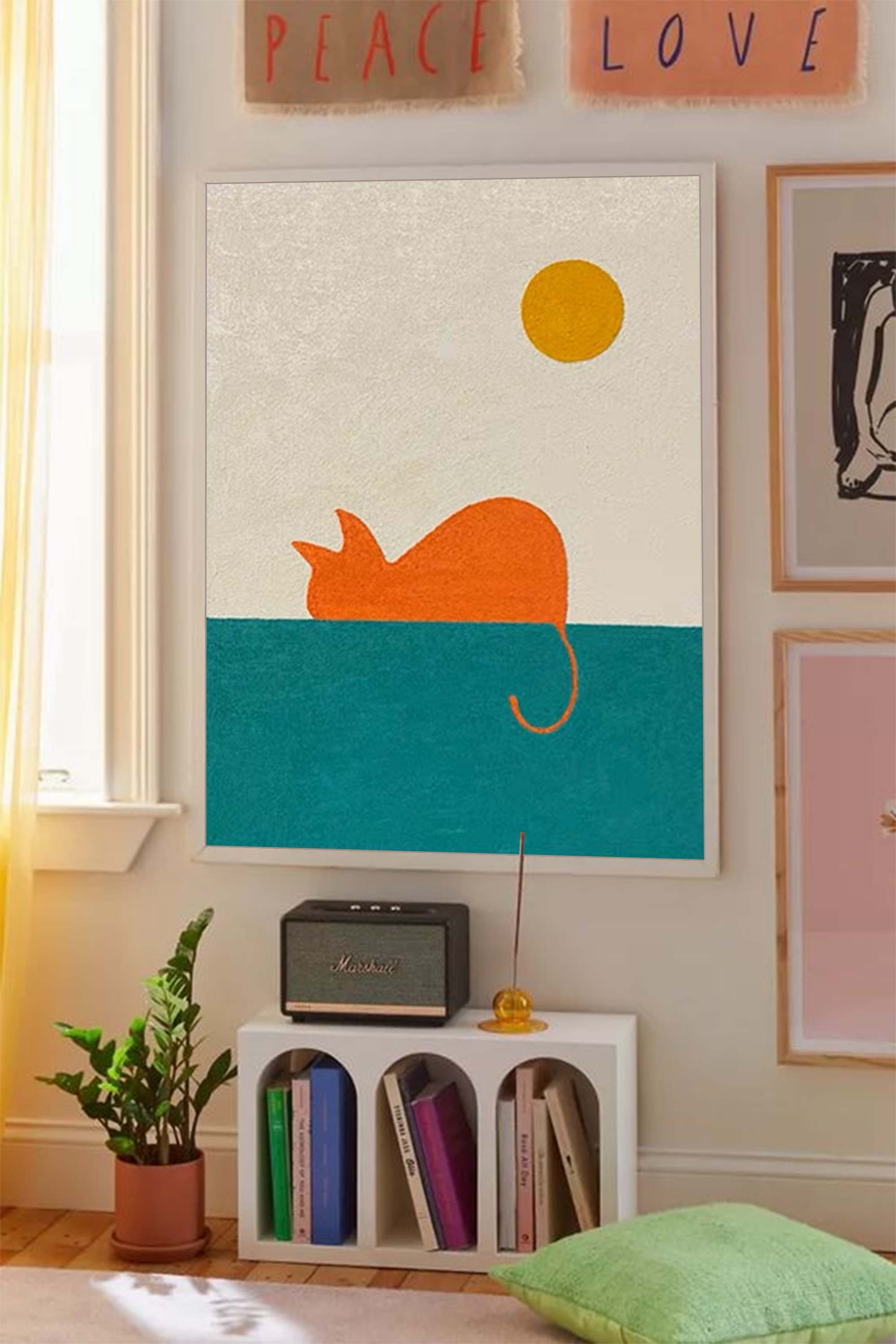 Abstract Cats Painting Wall Art Modern Animal Oil Painting On Canvas Living Room Decor