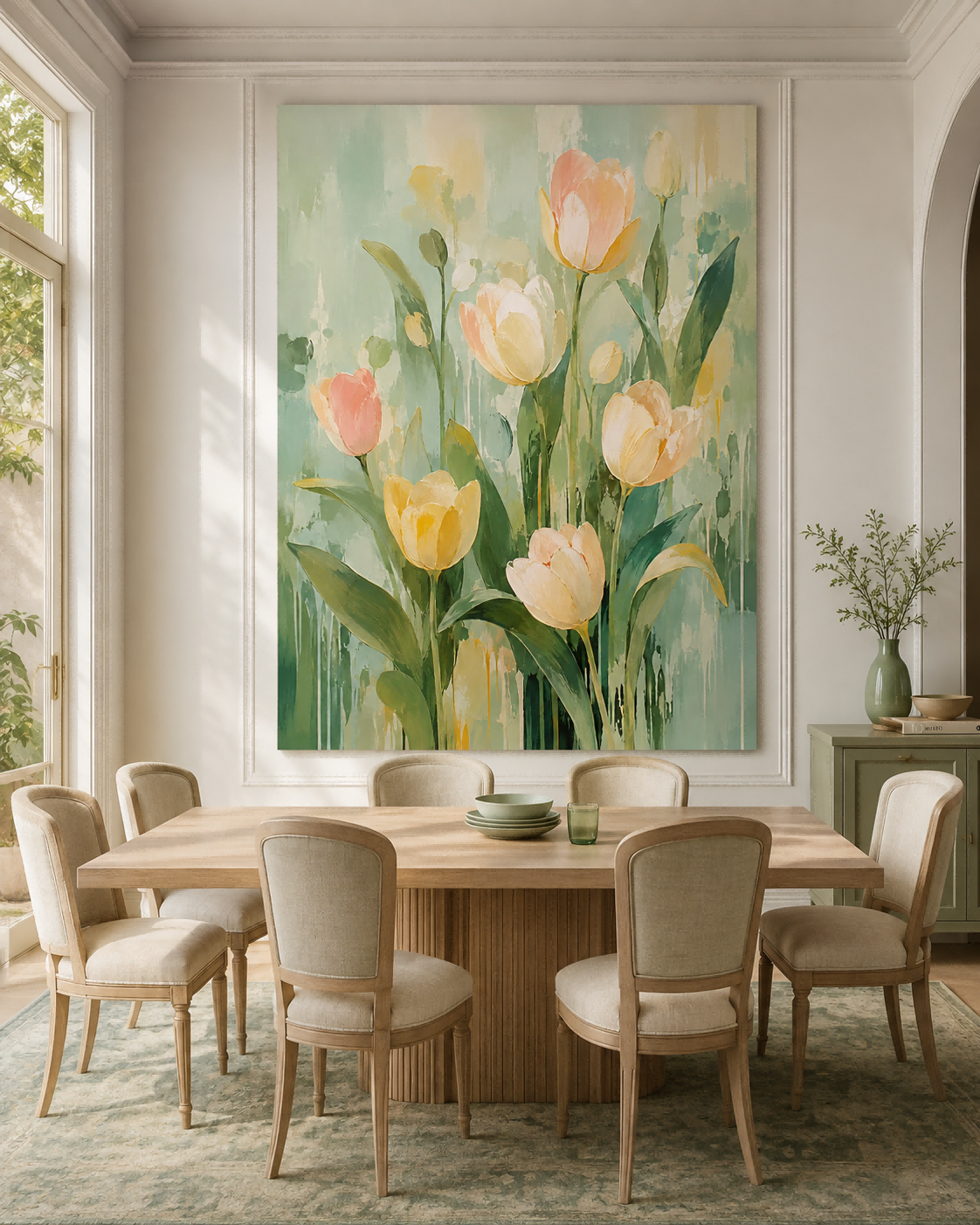 Modern Impasto Style Abstract Flower Painting With Textured Finish