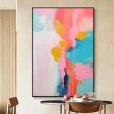 Bright Colorful Abstract Oil Painting On Canvas Modern Texture Wall Art Large Colorful Original Painting Home Decor