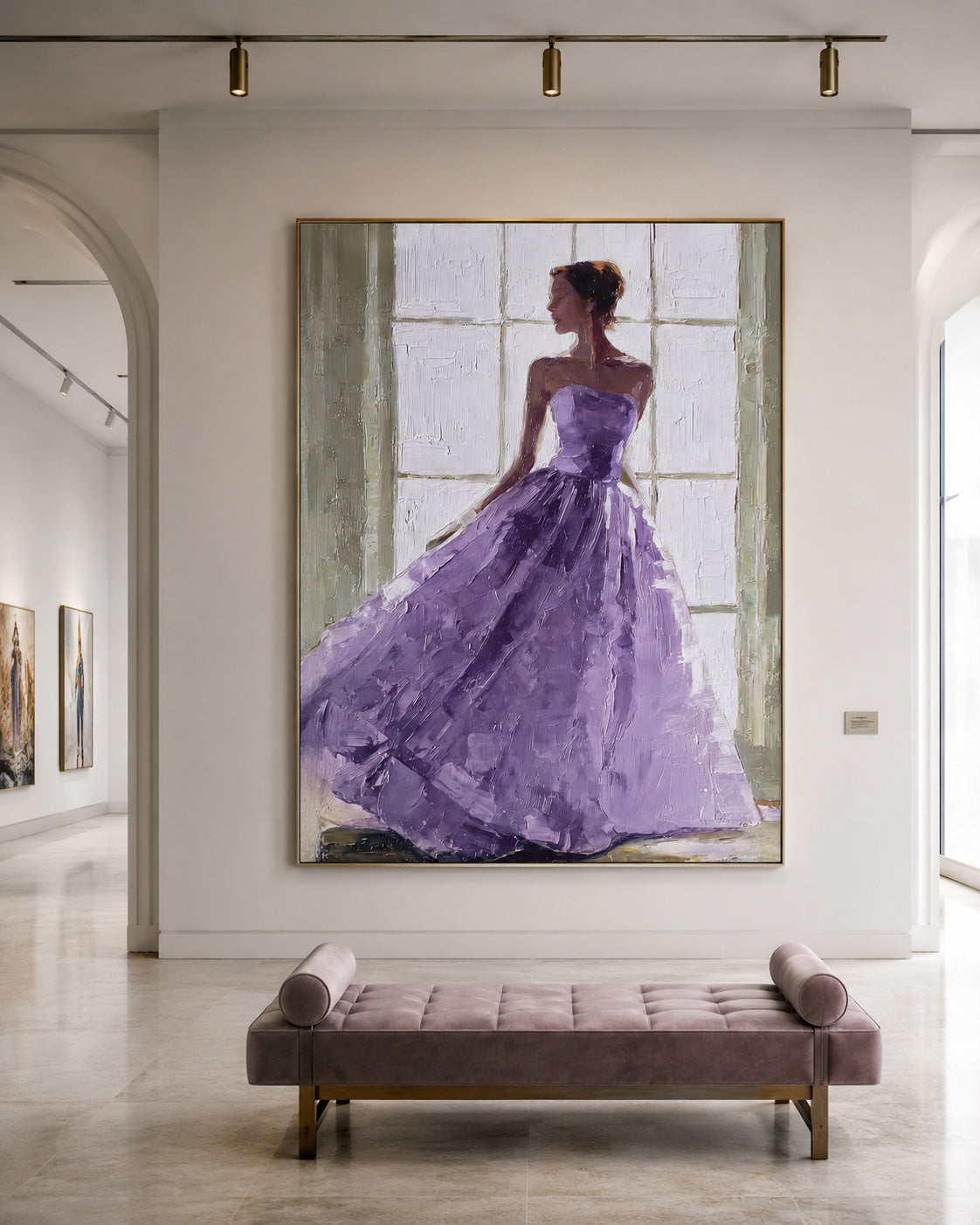 Luxury Original Artwork Of Woman In Purple Dress For Bedroom Or Lounge Interior Design Accent