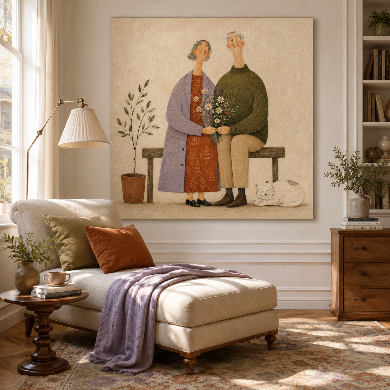 Vintage Style Canvas Art Of Romantic Senior Portrait Ideal For Anniversary Gift