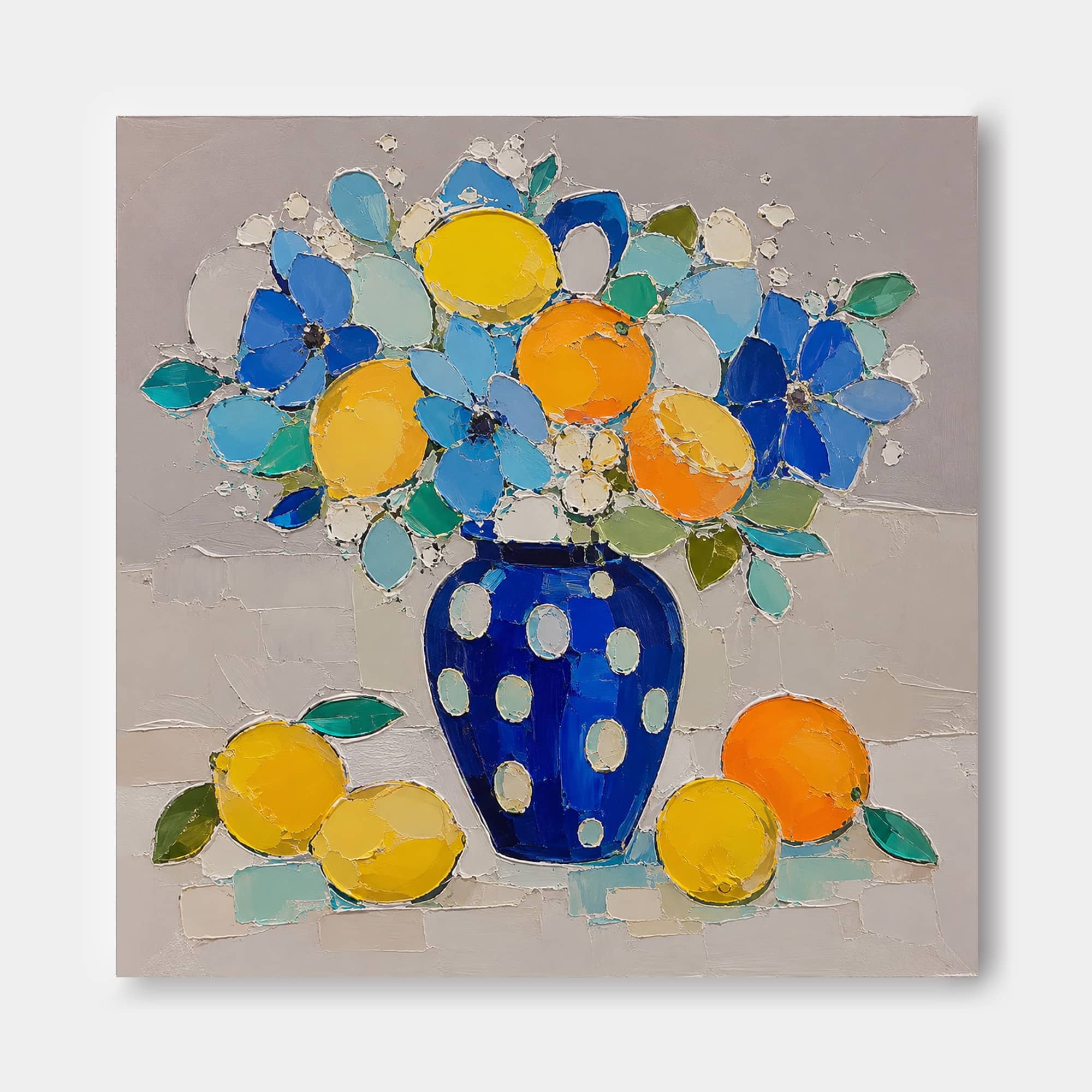 Abstract Impasto Floral Painting With Bold Textured Brushstrokes