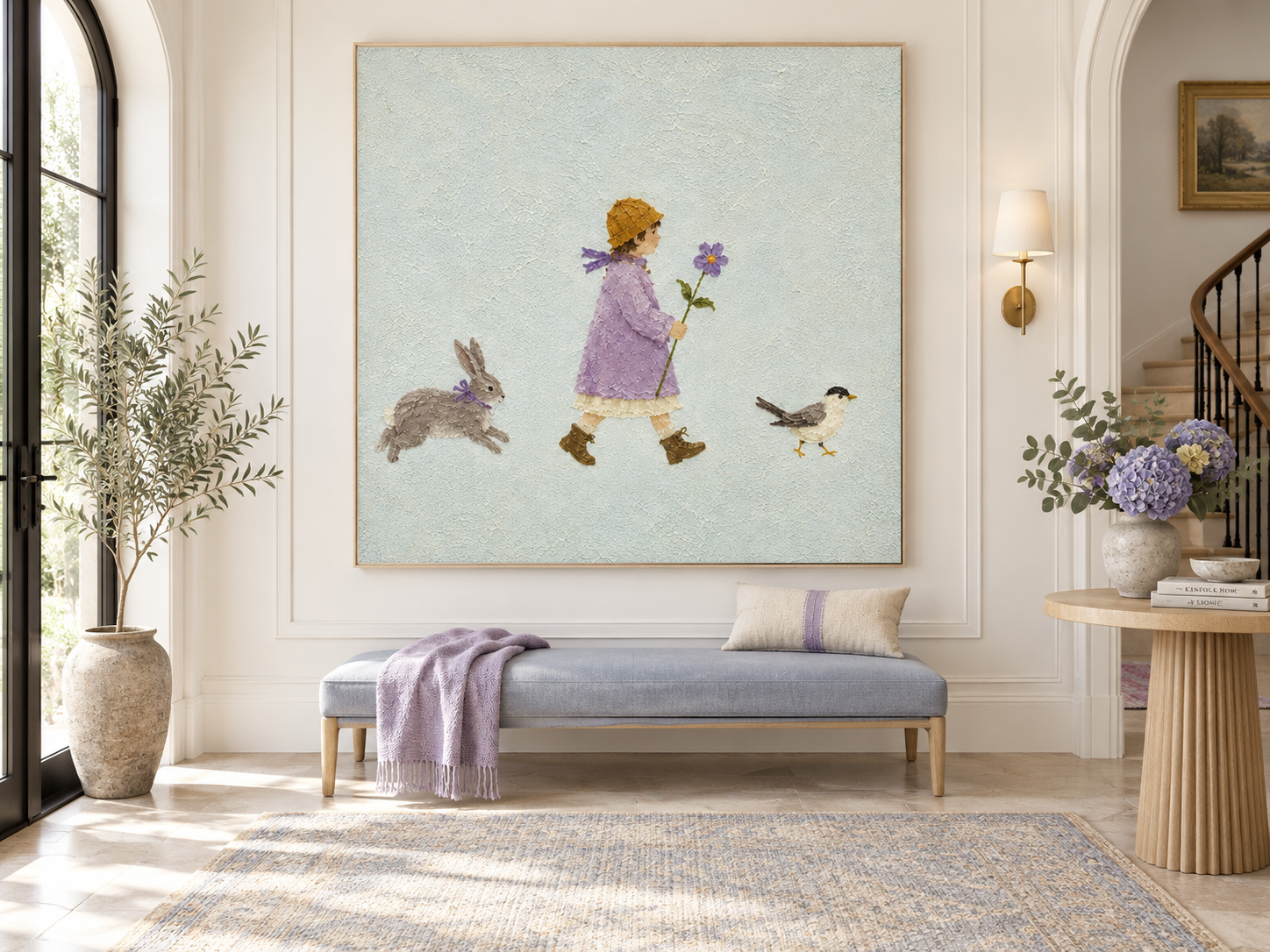Modern Textured Abstract Painting With Fairytale Theme