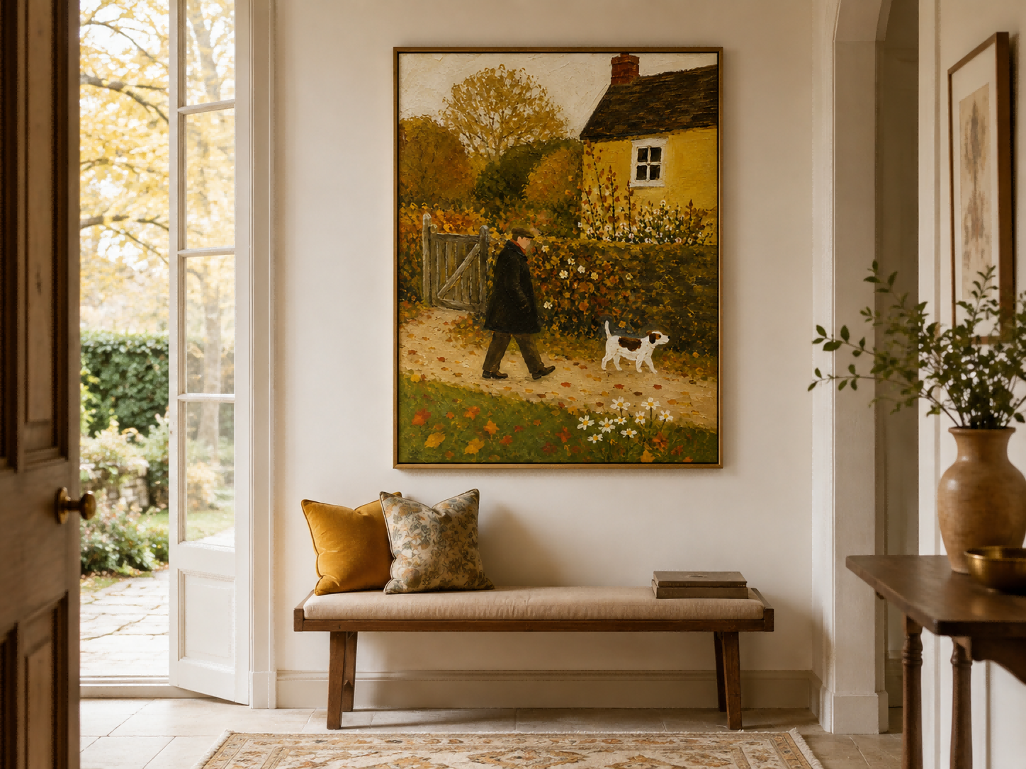 Cozy Autumn Landscape Wall Art For Rustic Living Room Decor