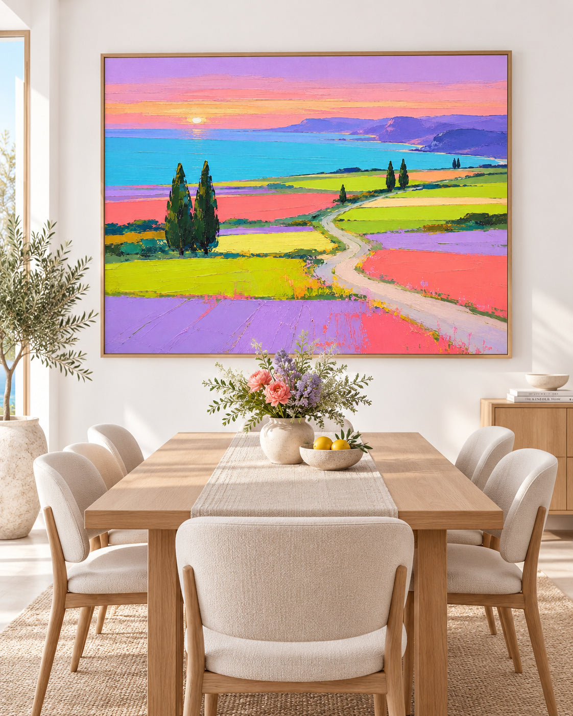 Romantic Impressionist Style Painting With Bold Colors And Textured Finish