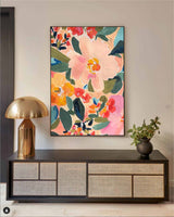 Original Colorful Flowers Acrylic Painting On Canvas Large Colorful Flowers Wall Art Modern Oil Painting Living Room Home Decor Gift
