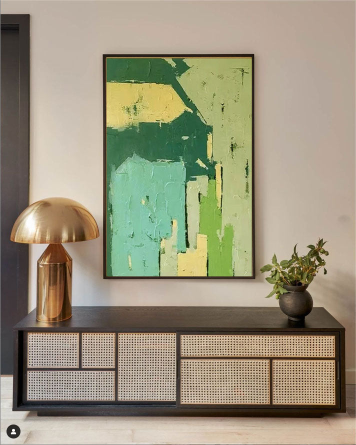 Abstract Texture Green Painitng Large Knife Wall Art Abstract Canvas Art Modern Home Decor