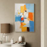 Colorful Abstract Acrylic Painting on Canvas Original Textured Geometric Painting Modern Wall Art Living Room