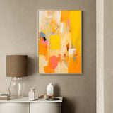 Original Acrylic Painting on Canvas Large Abstract Wall Art Modern Vibrant Yellow Oil Painting for Home Decor