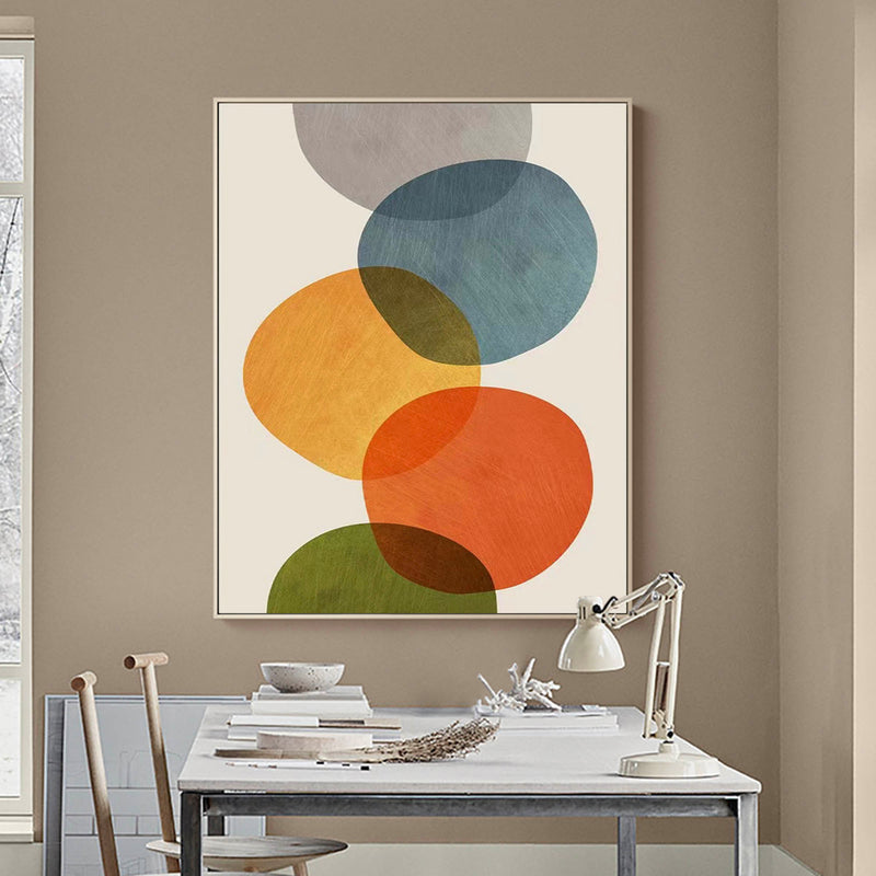 Abstract Geometric Shapes Wall Art  Modern Color  Minimalist Geometric Color painting Living Room