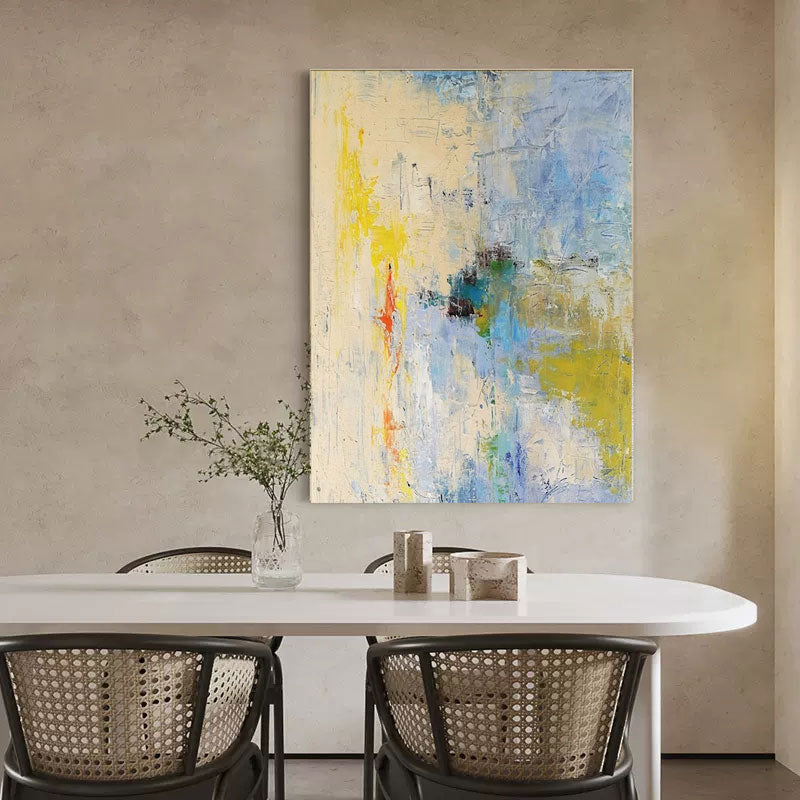 Original Yellow Abstract Oil Painting Large Beige Abstract Painting Modern Minimalist Abstract Painting Contemporary Wall Ar