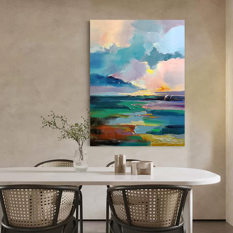 Large Landscape Painting On Canvas Abstract Modern Wall Art Acrylic Painting Living Room