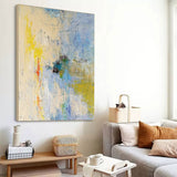 Original Yellow Abstract Oil Painting Large Beige Abstract Painting Modern Minimalist Abstract Painting Contemporary Wall Ar