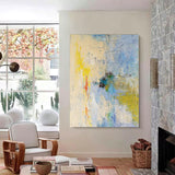 Original Yellow Abstract Oil Painting Large Beige Abstract Painting Modern Minimalist Abstract Painting Contemporary Wall Ar