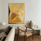 Large Minimalist Yellow Painting Abstract Wall Art Minimalist Textured Painting Yellow Abstract Canvas Art Bedroom Wall Decor