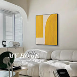 Bright Yellow Large Abstract acrylic painting Texture Minimalist Oil Painting On Canvas Original Wall Art For Living Room