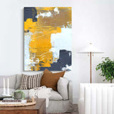 Modern Grey And Yellow Abstract Canvas Oil Painting Large Textured Painting Original Wall Art Living Room Decor
