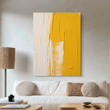 Bright Yellow Large Abstract acrylic painting Texture Minimalist Oil Painting On Canvas Original Wall Art Home Decor