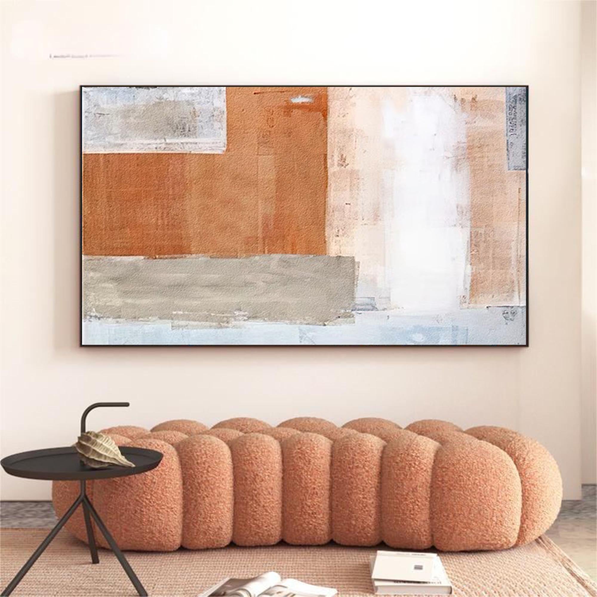 Large Abstract Canvas Oil Painting Original Wall Art Minimalist Geometric Painting Living Room Decor