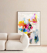 Large Colorful Modern Wall Art  Impasto Oil Painting on Canvas Original Abstract painting for Living Room