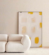 Yellow And Beige Abstract Wall Art Painting Large Minimalist Oil Painting Home Deco