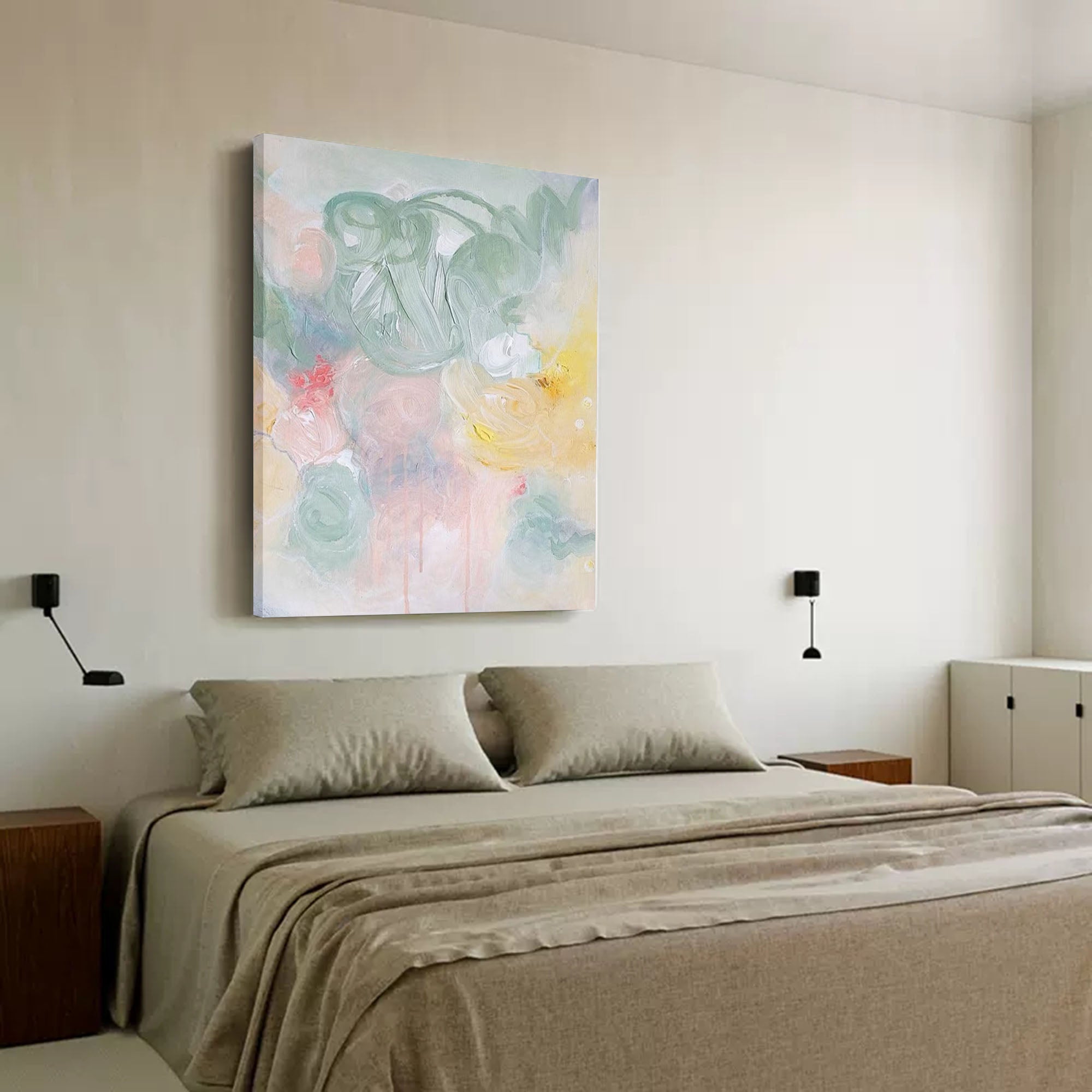 Abstract Painting On Canvas Original Colorful Abstract Wall Art Modern Decor Living Room