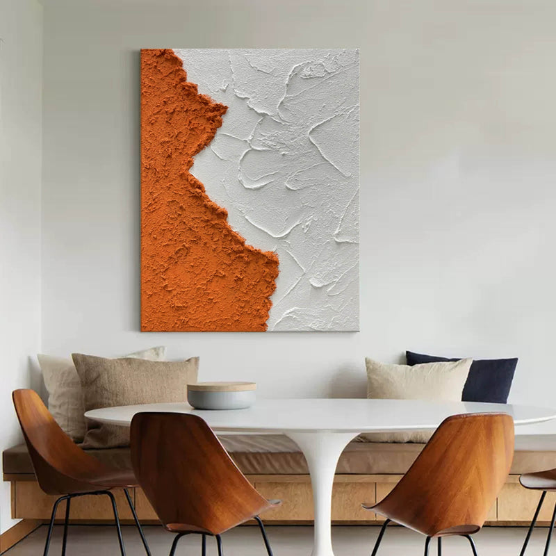 Orange Ocean Abstract Oil Painting Large Original Ocean Texture Painting Ocean Canvas Wall Art Living Room Decoration