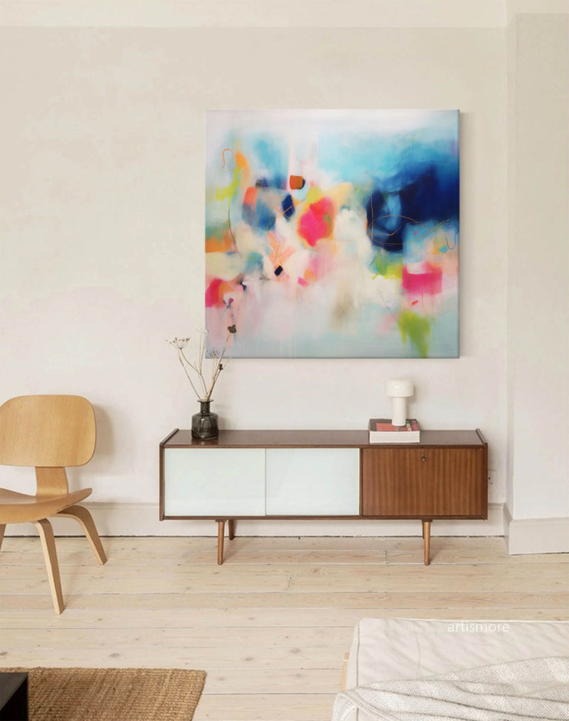 Modern Original Wall Art Large Square Acrylic Painting Colorful Abstract Oil Painting Home Decor