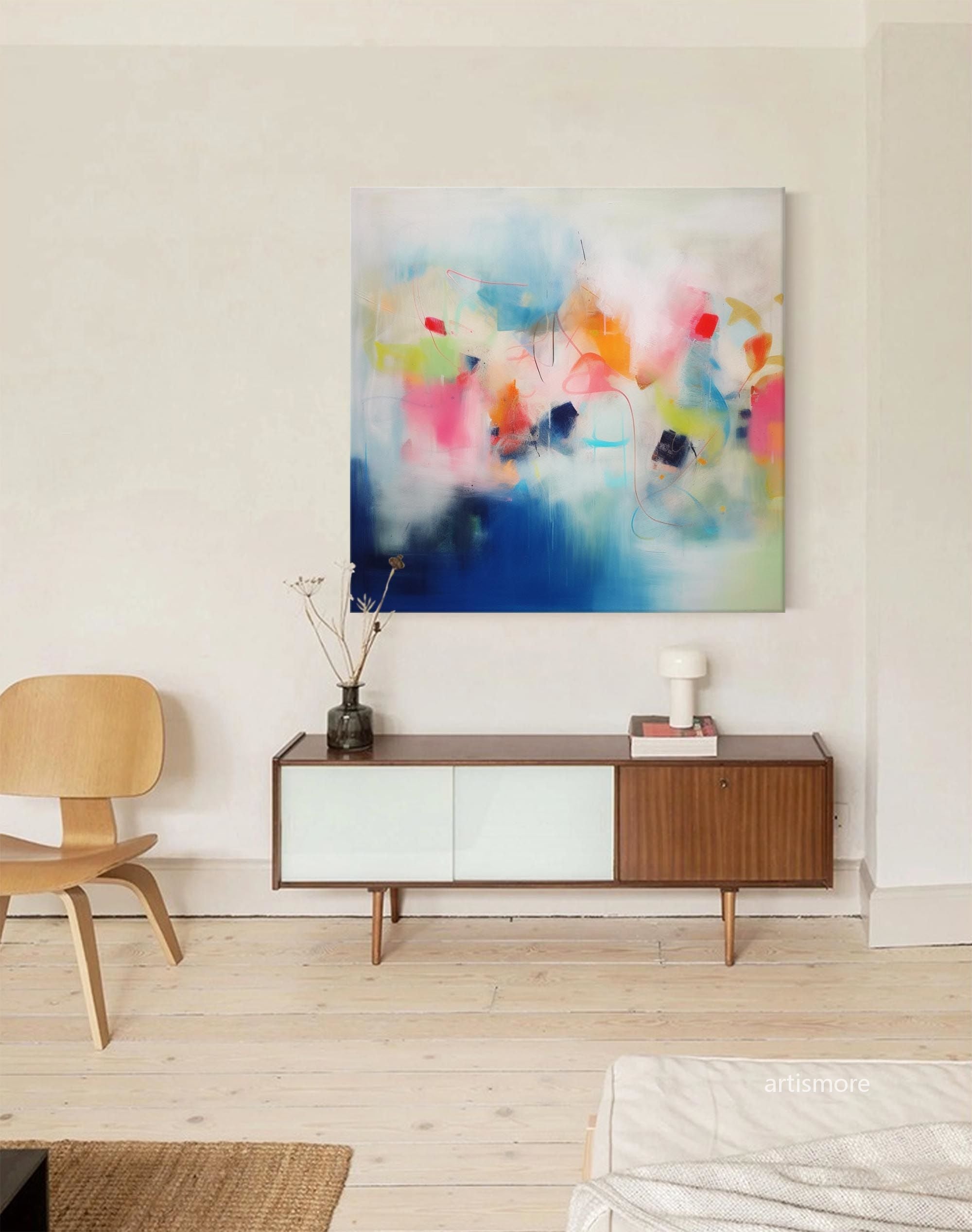 Modern Original Wall Art Large Square Acrylic Painting Colorful Abstract Oil Painting For Living Room