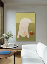 White Cats Painting Wall Art Modern Animal Oil Painting On Canvas Abstract Wall Art Home Decor