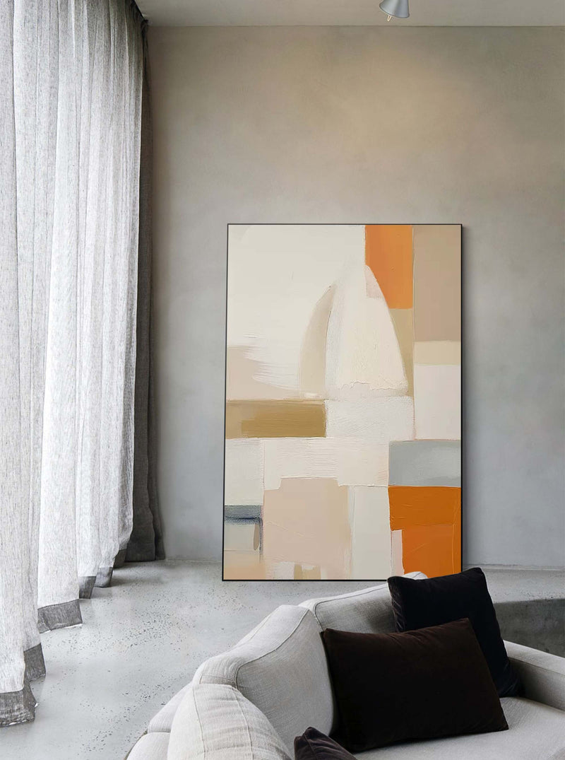 Modern Wall Art Large Geometric Acrylic Painting Original Abstract Oil Painting On Canvas Framed Home Decor