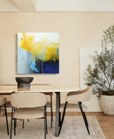 Square Original Abstract Oil Painting With Frame Abstract Acrylic Painting Large Wall Art Modern Art For Living Room