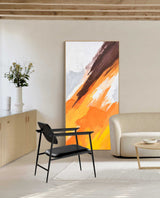 Yellow Long Version Large Abstract Oil Painting Original Wall Art Painting Home Decor