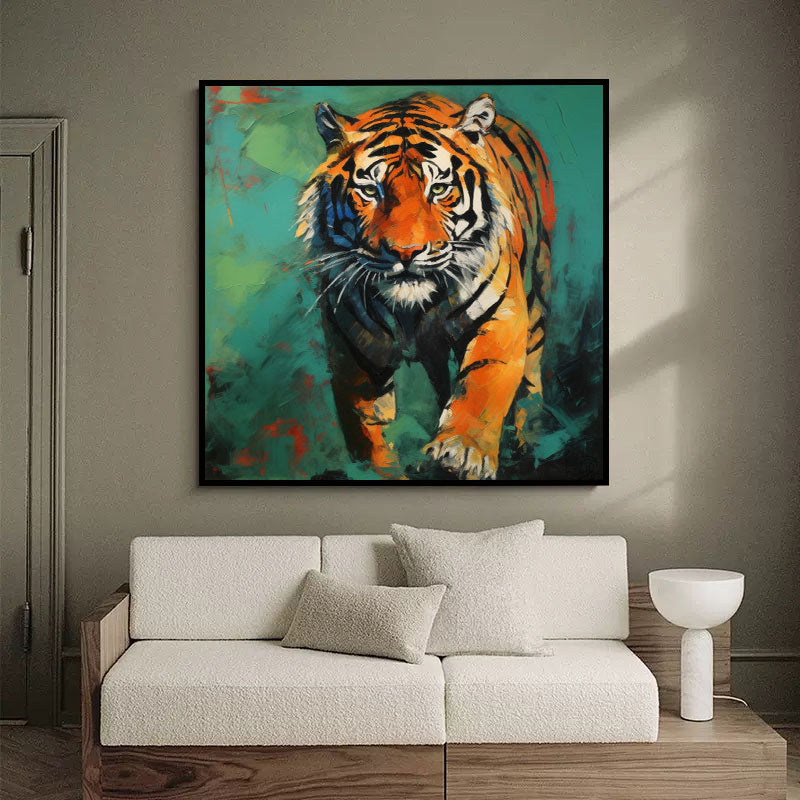 Original Abstract Tiger Canvas Oil Painting Modern Tiger Canvas Wall Art Large Animal Artwork Home Decor