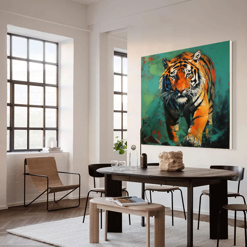 Original Abstract Tiger Canvas Oil Painting Modern Tiger Canvas Wall Art Large Animal Artwork Home Decor