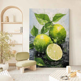 Bright Color Fruit Acrylic Painting Large Lime Original Artwork Abstract Still Life Painting On Canvas Gift