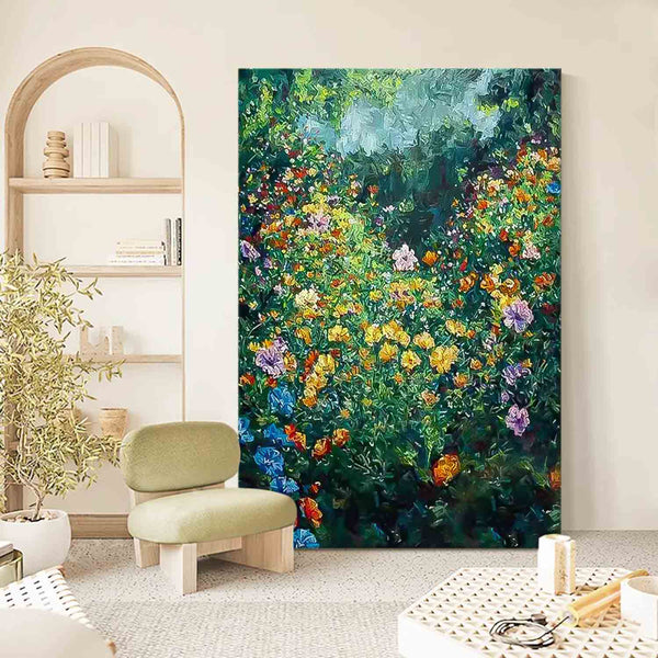 Rich Variety Of Floral Abstract Acrylic Painting On Canvas Contemporary Cute Flower Wall Art Forest Artwork On Sale