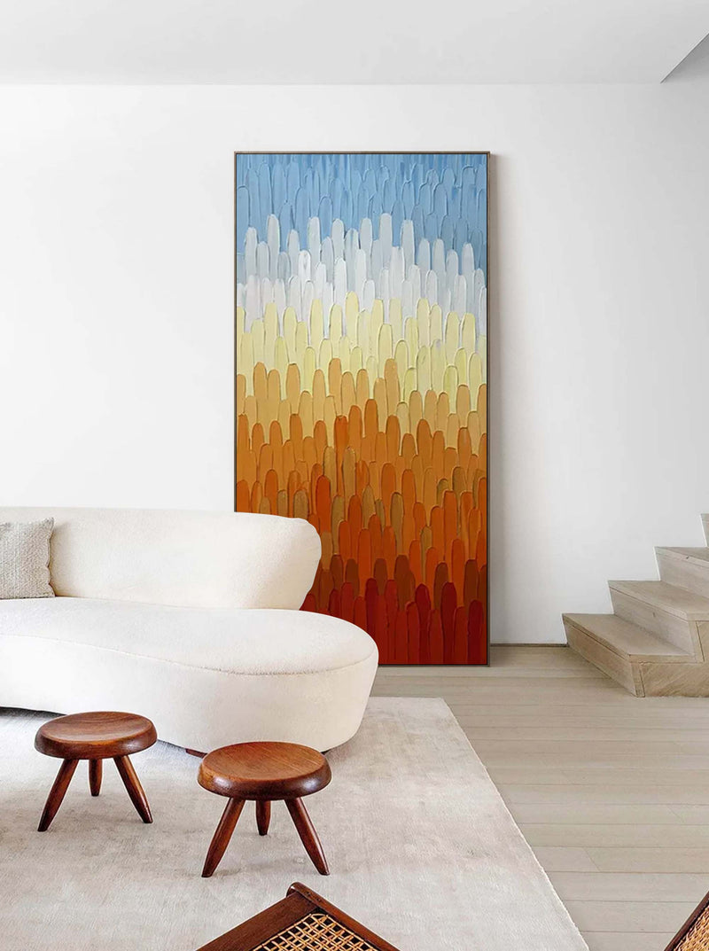 Colorful Large Abstract Knife Oil Painting Original Texture Wall Art Painting Home Decor