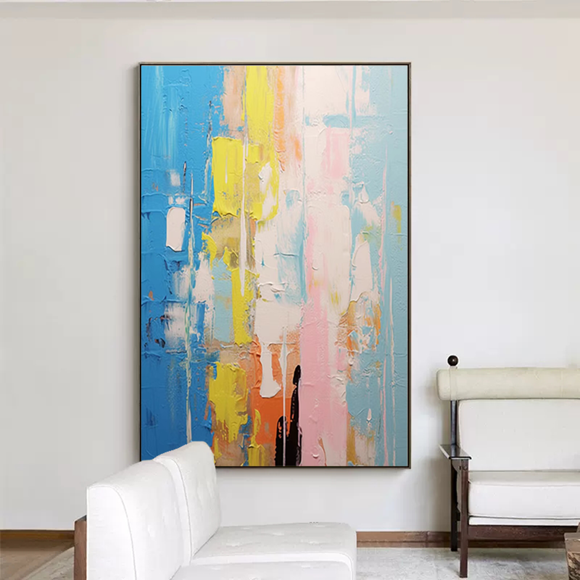 Large Abstract Painting On Canvas Original Colorful Abstract Wall Art Modern Decor Living Room