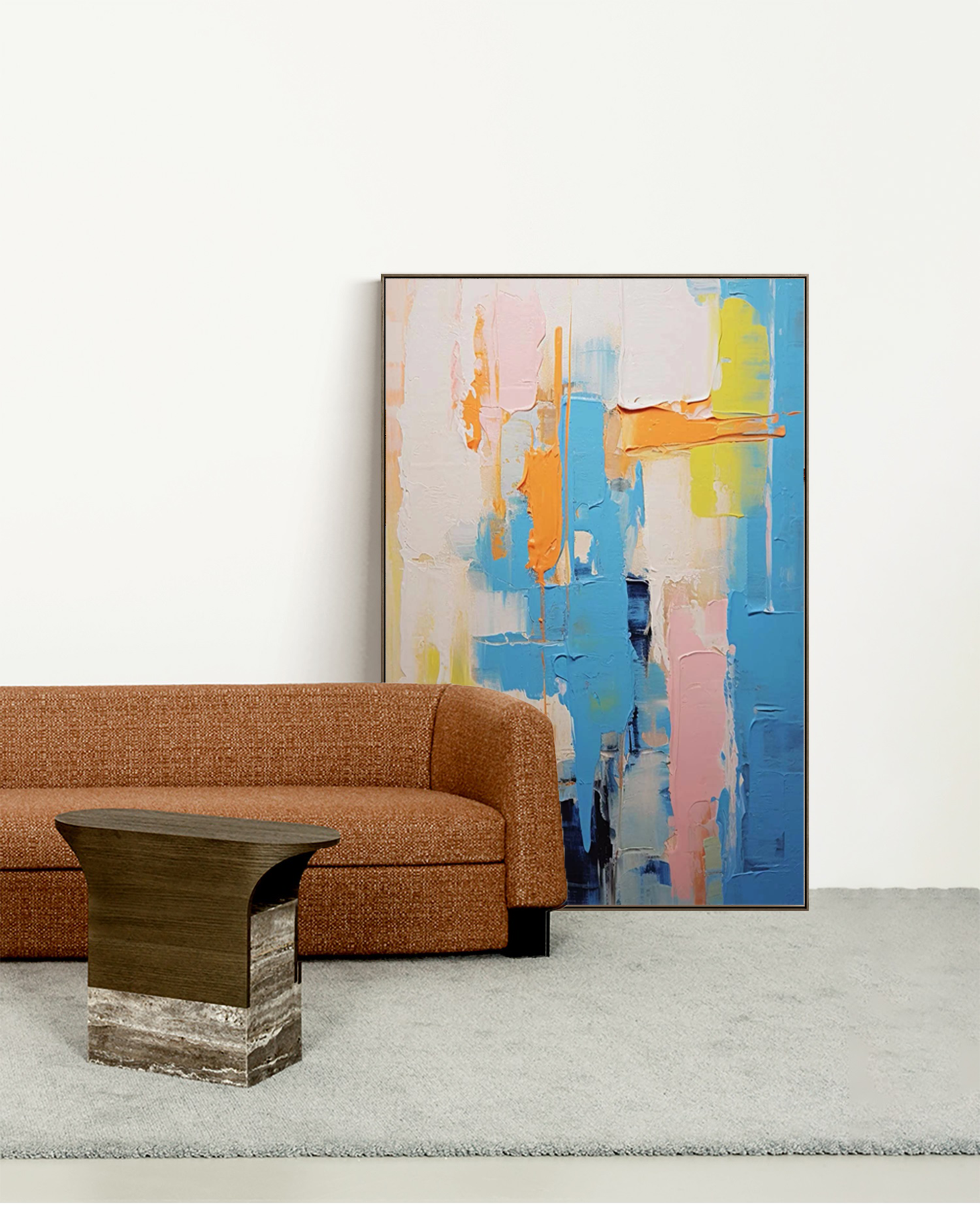 Large Texture Abstract Painting On Canvas Original Colorful Abstract Wall Art Modern Decor Living Room