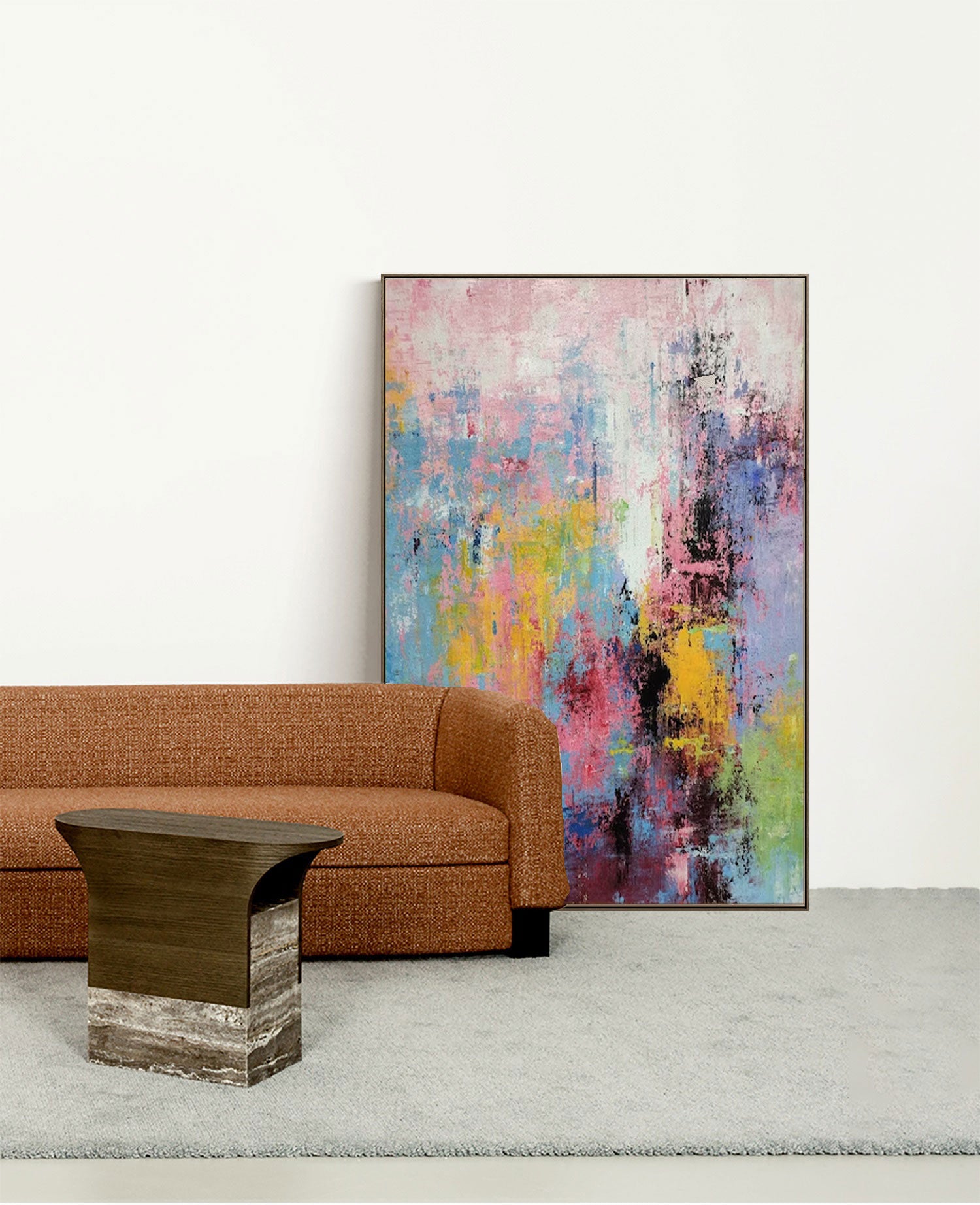 Multicolour Abstract Painting Large Pink Abstract Painting On Canvas Modern Abstract Painting Multicolour Wall Art