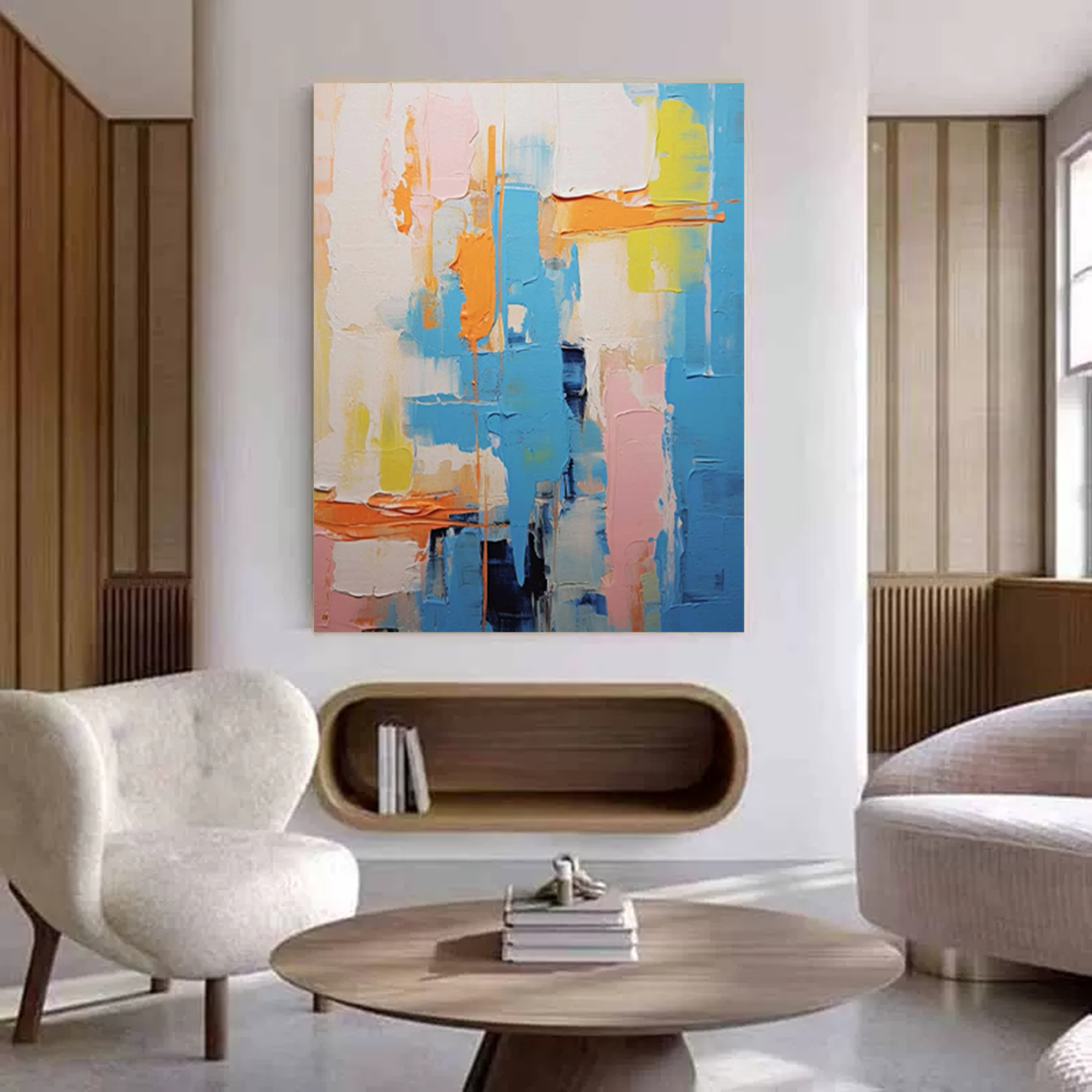 Large Texture Abstract Painting On Canvas Original Colorful Abstract Wall Art Modern Decor Living Room