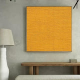 Large Texture Wall Art Modern Yellow Abstract Acrylic Painting on Canvas Original Minimalist Art for Living Room