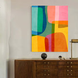 Modern Wall Art Bright Colors Living Room Art Original Multicolored Abstract Acrylic Painting 