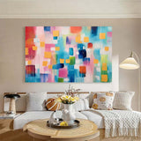 Vibrant Colorful Large Wall Art Original Abstract Oil Painting On Canvas Modern Oil Painting Living Room Decoration