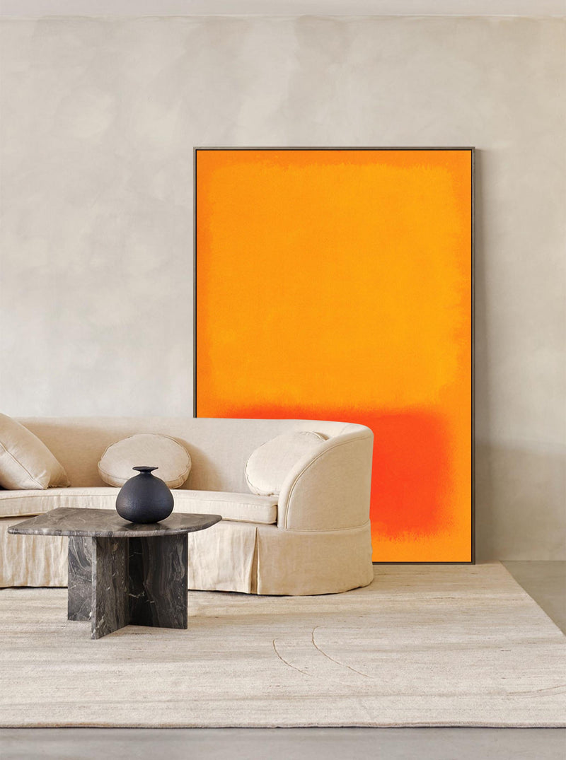 Orange Abstract Texture Wall Art Painting Large Minimalist Original Oil Painting Home Decor