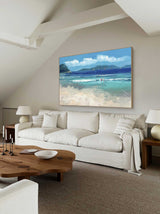 Large Blue Ocean Abstract Oil Painting Original Ocean 3D Texture Painting Ocean Canvas Wall Art Living Room Decor