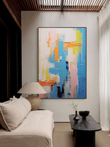 Large Texture Abstract Painting On Canvas Original Colorful Abstract Wall Art Modern Decor Living Room