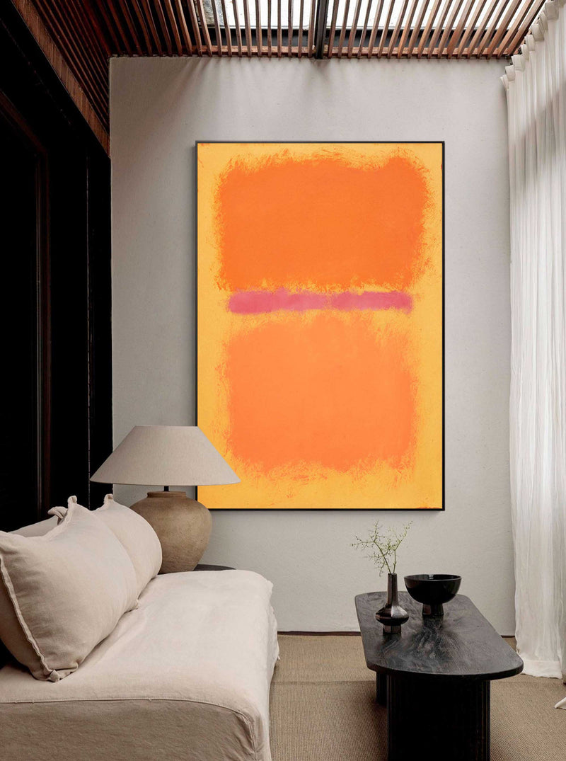 Orange Minimalist Texture Wall Art Painting Large Abstract Original Oil Painting Home Decor