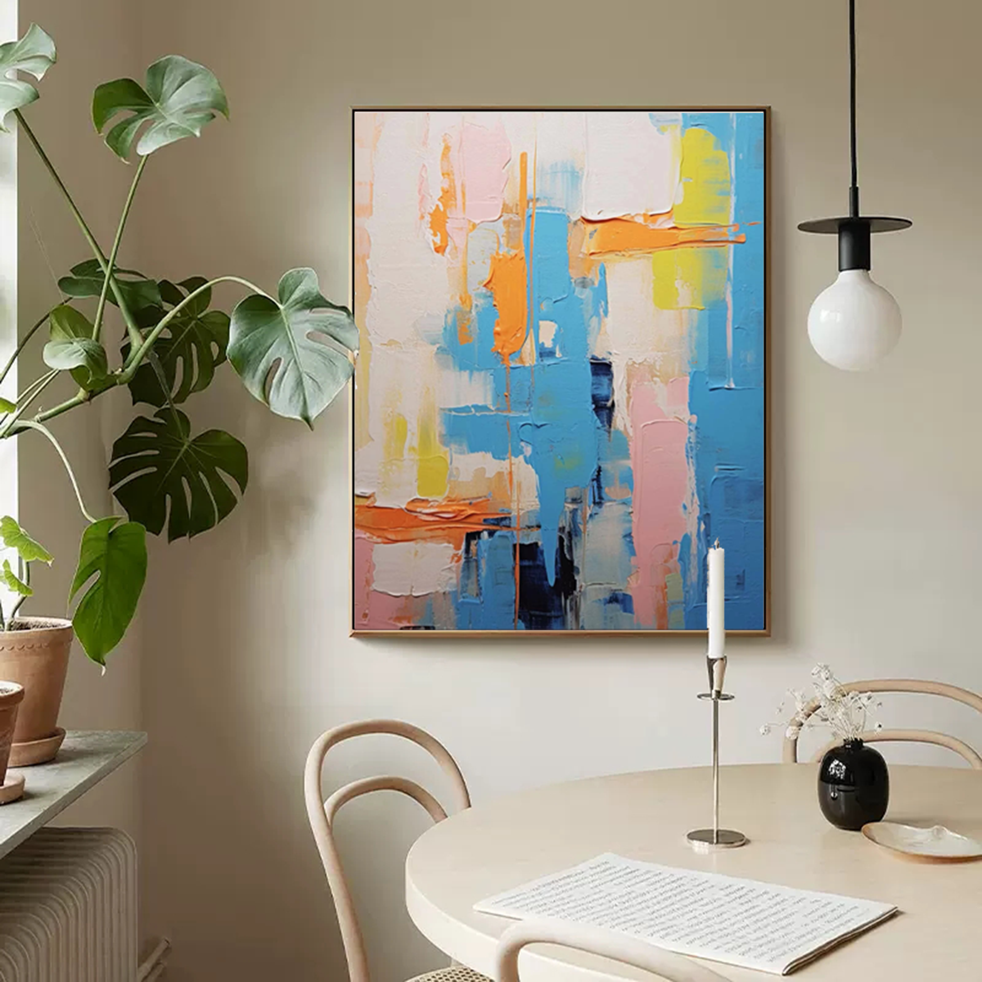 Large Texture Abstract Painting On Canvas Original Colorful Abstract Wall Art Modern Decor Living Room